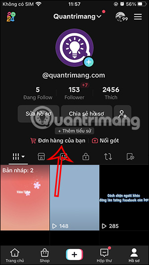 Đơn hàng trên TikTok
