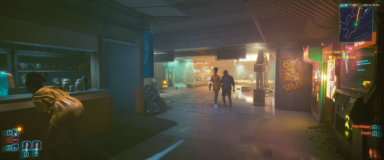 Cyberpunk 2077 đã bật Dynamic Vibrance