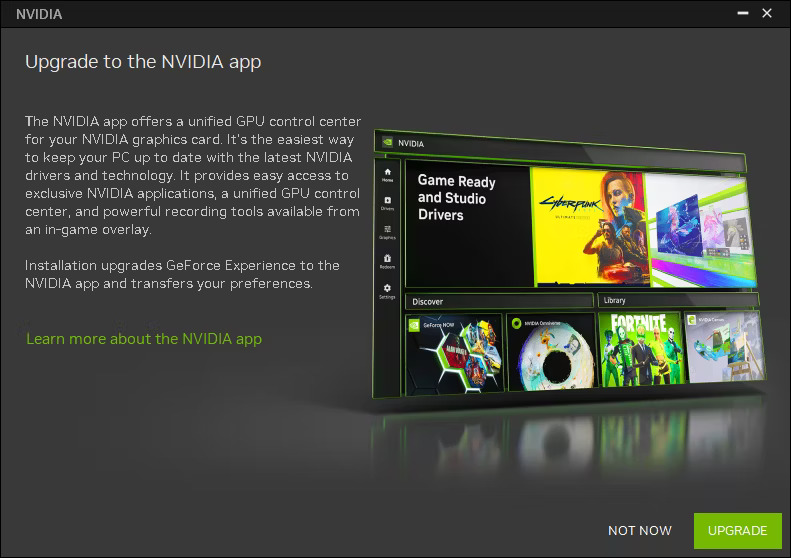 Cài đặt Nvidia App