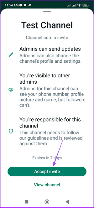 Đồng ý làm admin kênh WhatsApp