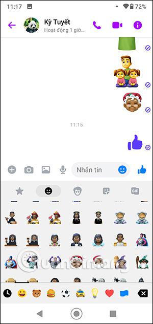 Thay màu emoji Messenger mới