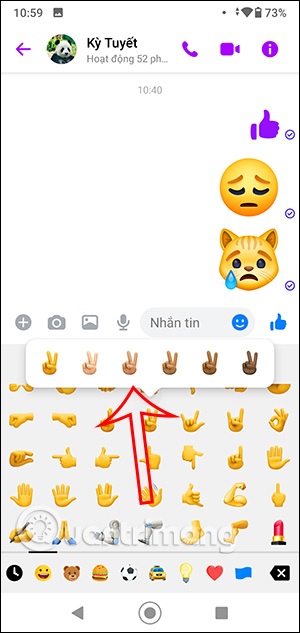 Đổi màu emoji Messenger