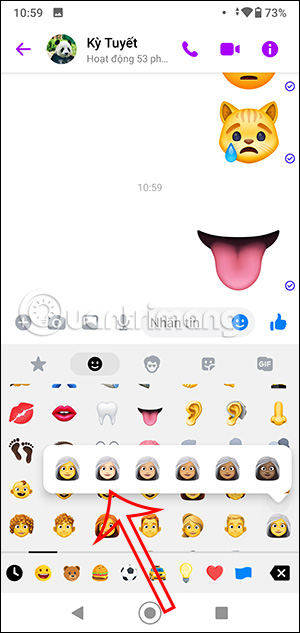 Các màu emoji Messenger