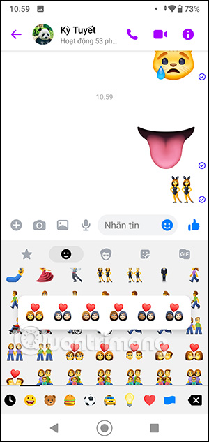 Chọn màu emoji Messenger