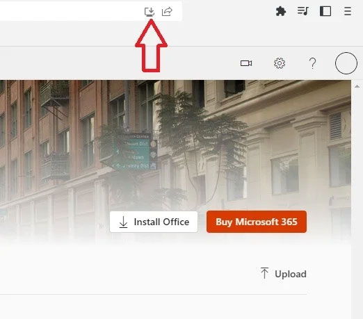 Sử dụng nút tải xuống trong trình duyệt Chrome để cài đặt phiên bản PWA của Microsoft Office.