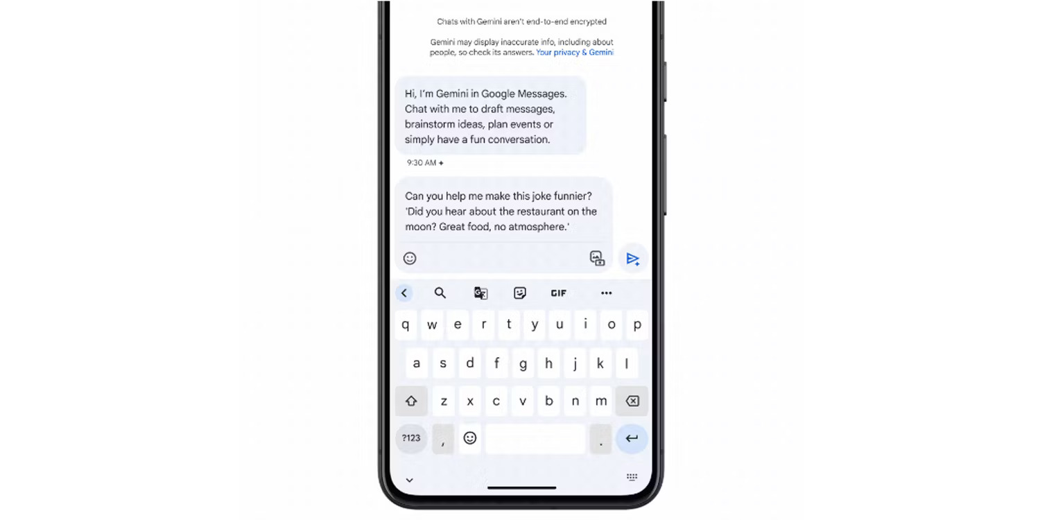 Google Messages tích hợp Gemini AI
