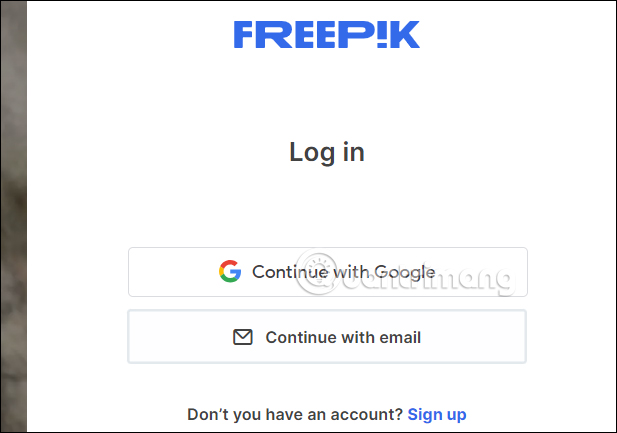 Tạo tài khoản Freepik bằng email 