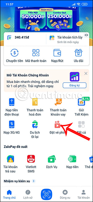 Đặt vé xem phim ZaloPay