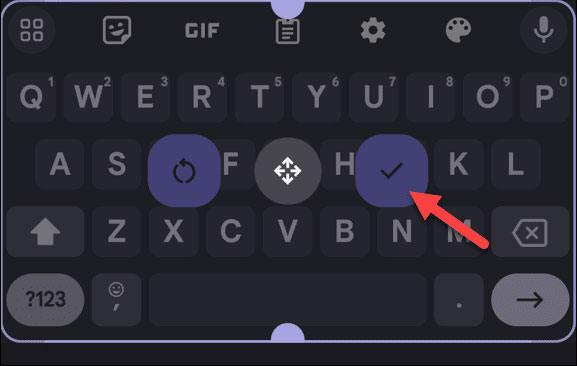 Nút tùy chọn bàn phím Samsung Galaxy