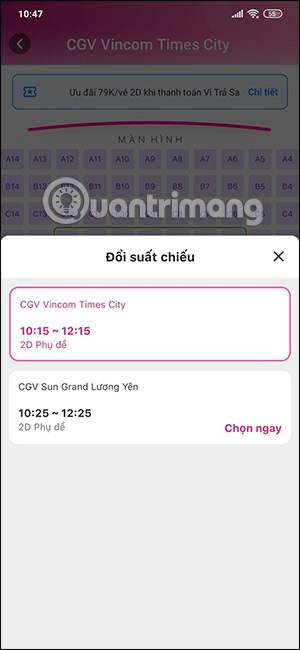 Đổi thời gian xem phim