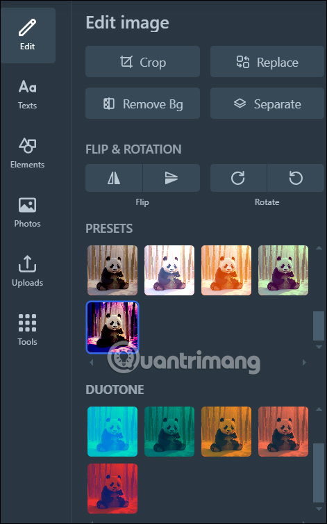 Chỉnh sửa ảnh trên Freepik