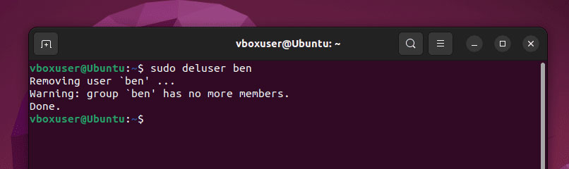 Xóa người dùng trên Ubuntu