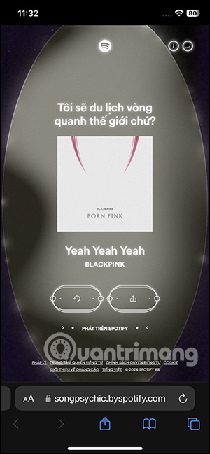 Câu trả lời Chiếc nhạc tiên tri Spotify