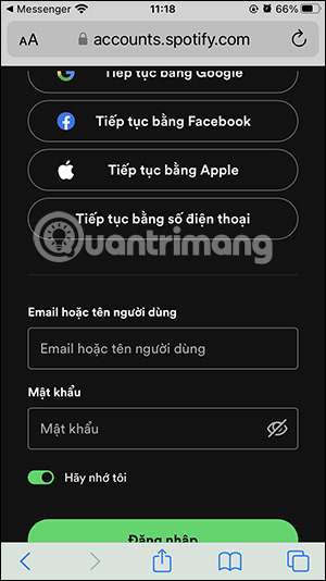 Đăng nhập Spotify