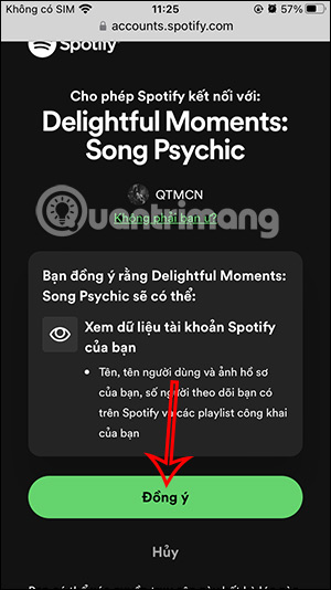 Sử dụng thông tin Spotify