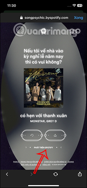 Nghe bài hát trên Spotify