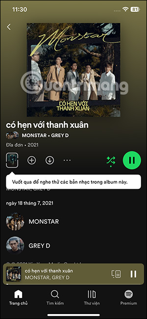 Bài hát Chiếc nhạc tiên tri Spotify