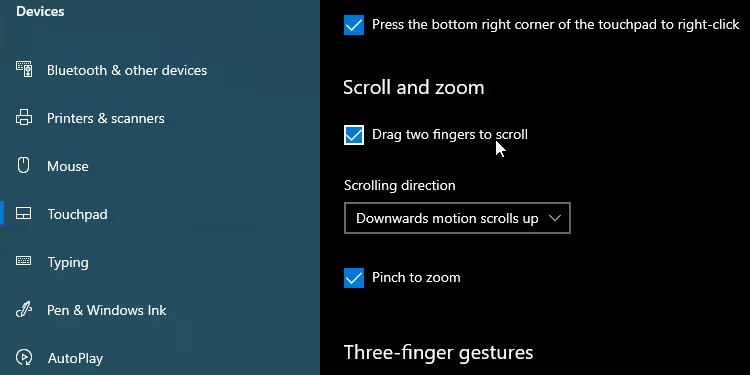 Kích hoạt tính năng cuộn bằng hai ngón tay trên Windows.