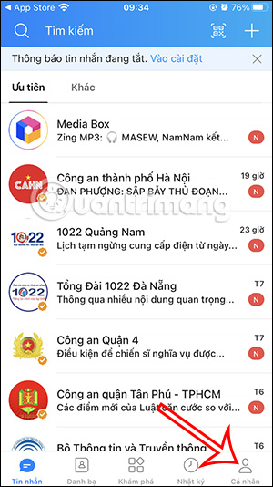 Cá nhân Zalo