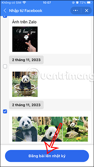 Đăng bài viết Facebook lên Zalo