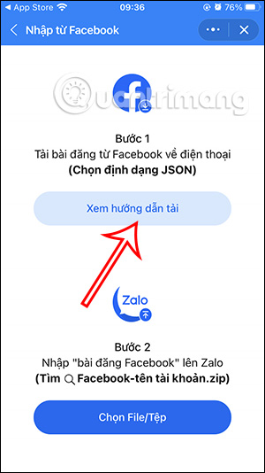 Xem hướng dẫn chuyển