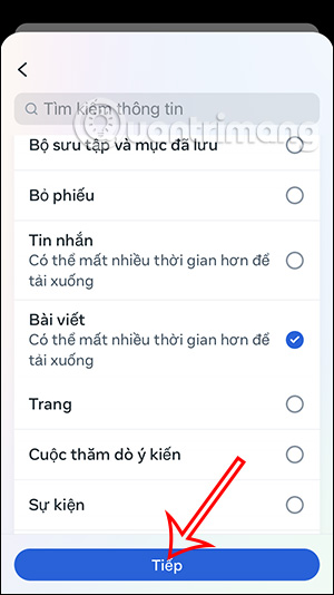 Chọn tải bài đăng Facebook 