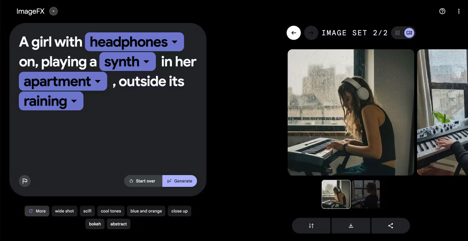 Hình ảnh một người phụ nữ chơi đàn tổng hợp được tạo bằng ImageFX