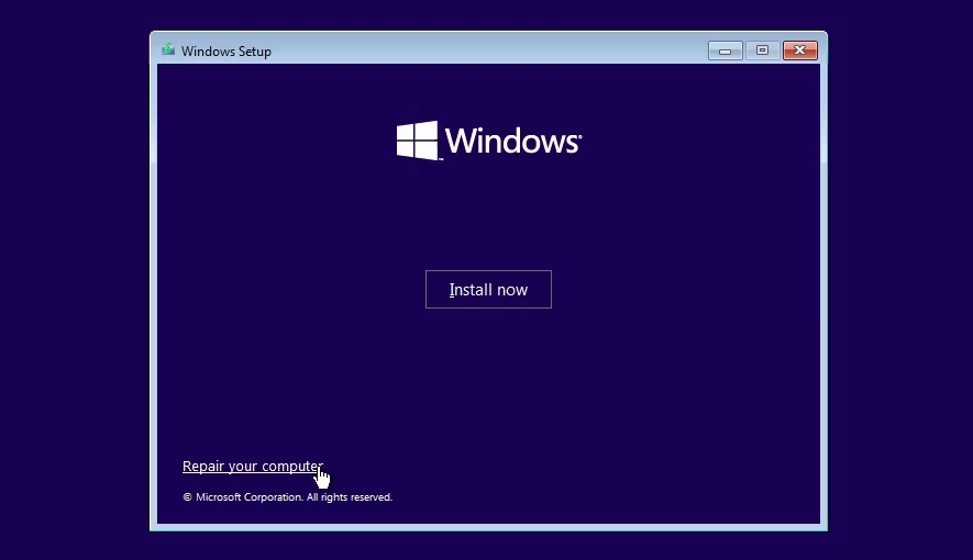 Trình hướng dẫn Windows Setup