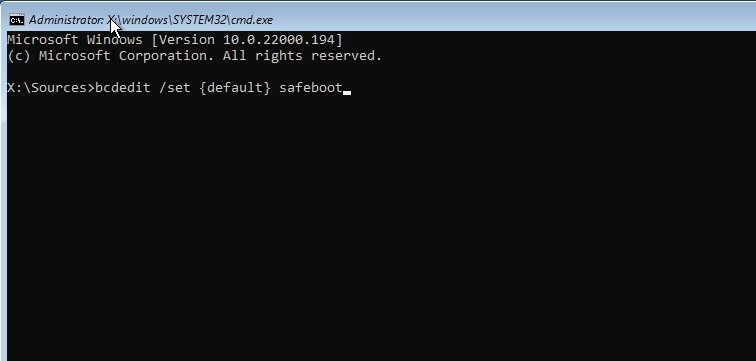 Nhập lệnh trong Command Prompt