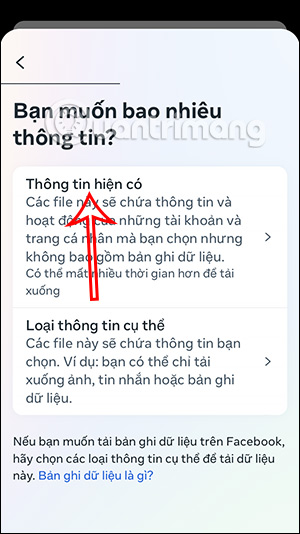 Tải thông tin Facebook