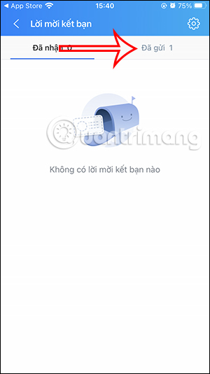 Lời mời kết bạn Zalo đã gửi