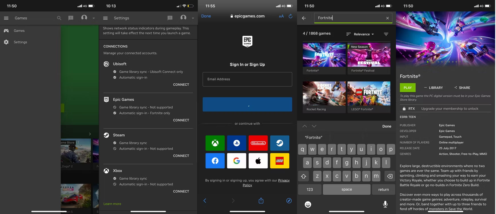 Khởi chạy Fortnite trên iPhone thông qua GeForce Now