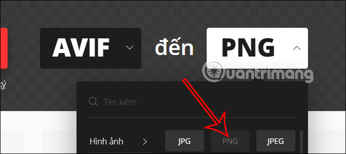 Chọn định dạng PNG hay JPG, JPEG trên Convertio