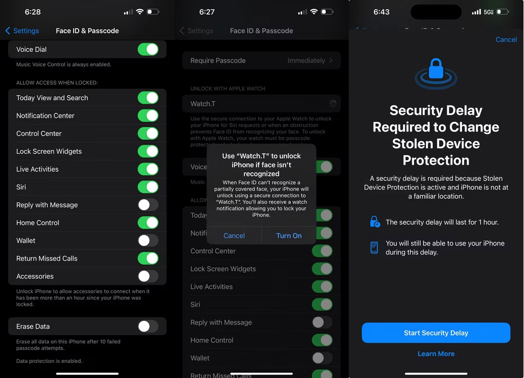 Các tính năng Face ID đáng chú ý khác