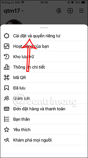 Cài đặt riêng tư Instagram