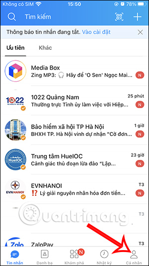Cá nhân Zalo