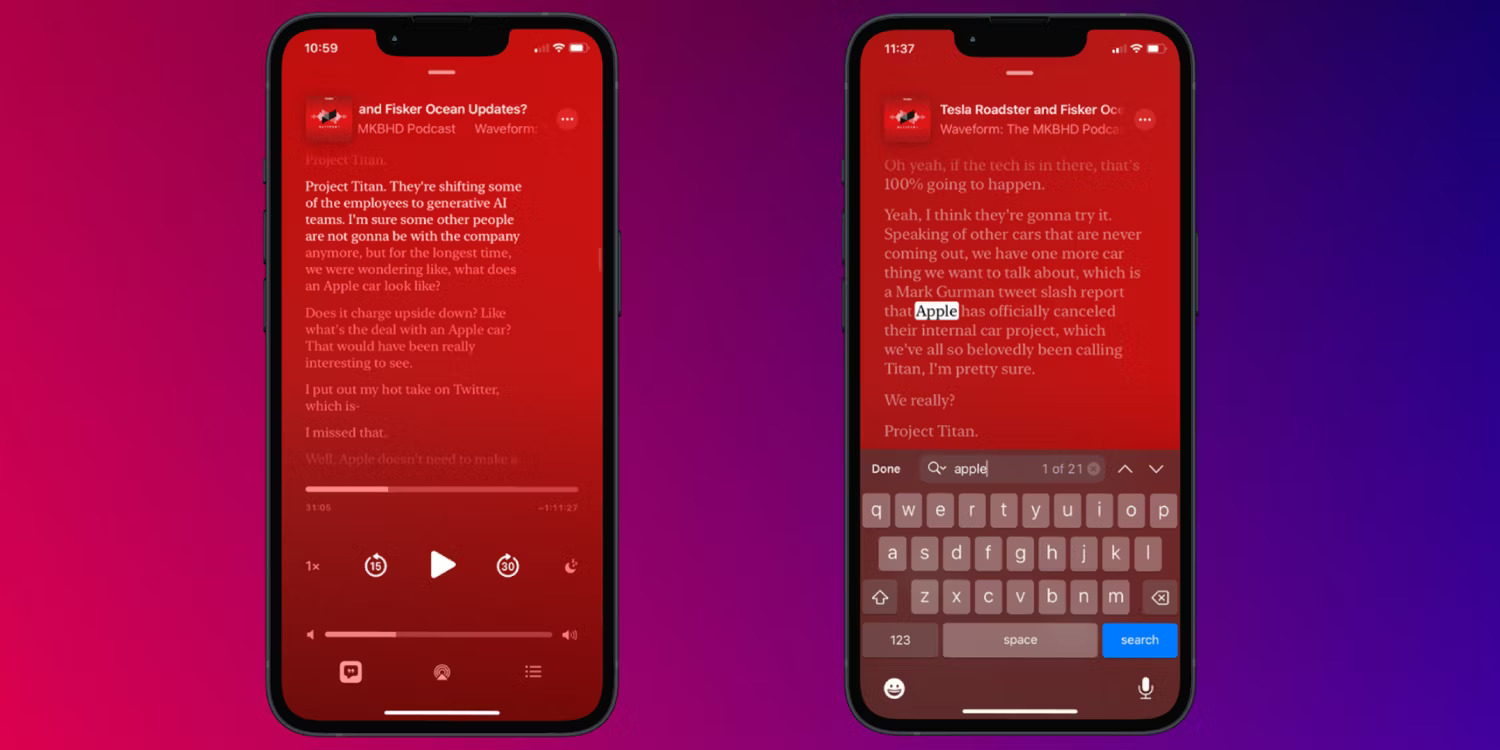 Phiên âm Podcast iOS 17.4