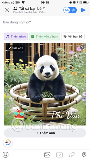 Đăng ảnh lên Nhật ký Zalo 