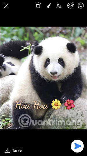 Chữ viết lên ảnh trên Zalo trong tin nhắn