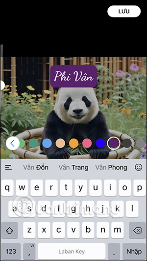 Màu nền cho chữ viết trên Zalo