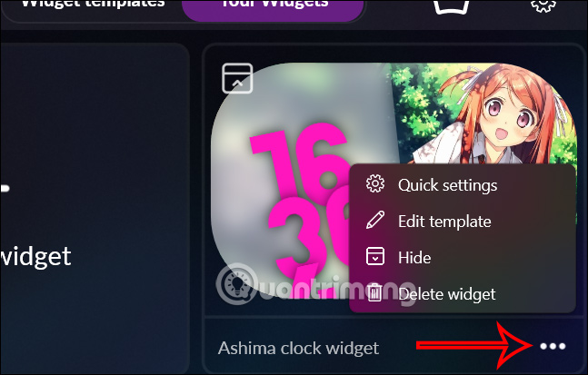 Widget tạo trên Smart Widgets