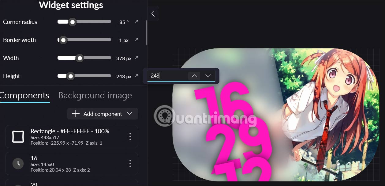 Thay đổi widget Smart Widgets