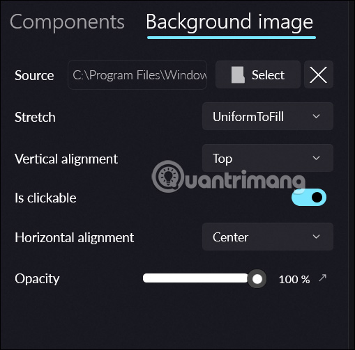 Chọn ảnh trong widget Smart Widgets