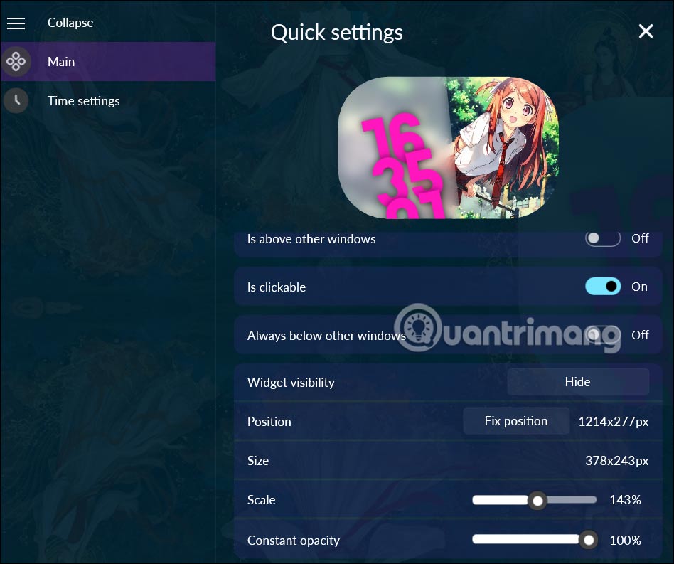 Chỉnh sửa widget đồng hồ Smart Widgets