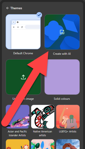 Tạo theme AI trên Chrome 