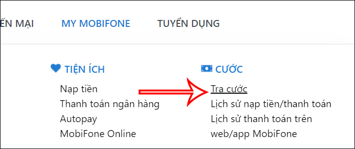 Tra lịch sử cuộc gọi trên website MobiFone