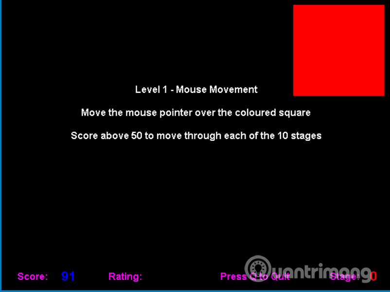 Bài 1 luyện thao tác di chuyển chuột trên Basic Mouse Skills