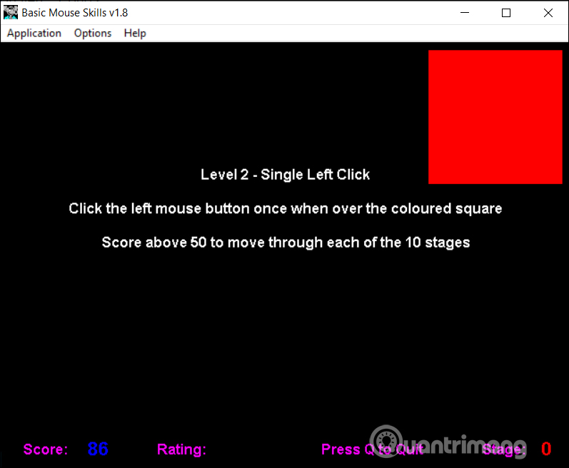 Bài luyện tập 2 nháy chuột trái trên Basic Mouse Skills