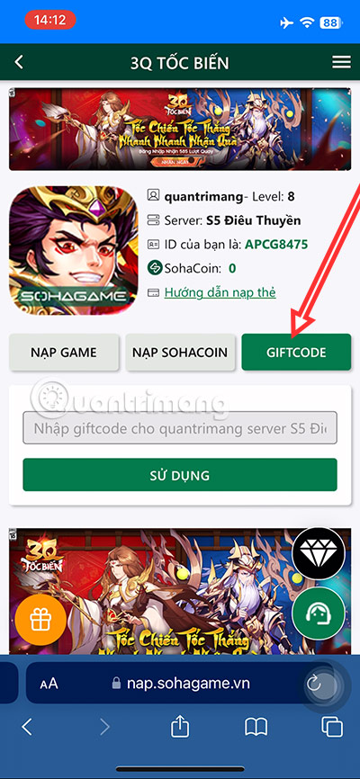 giftcode 3q toc bien