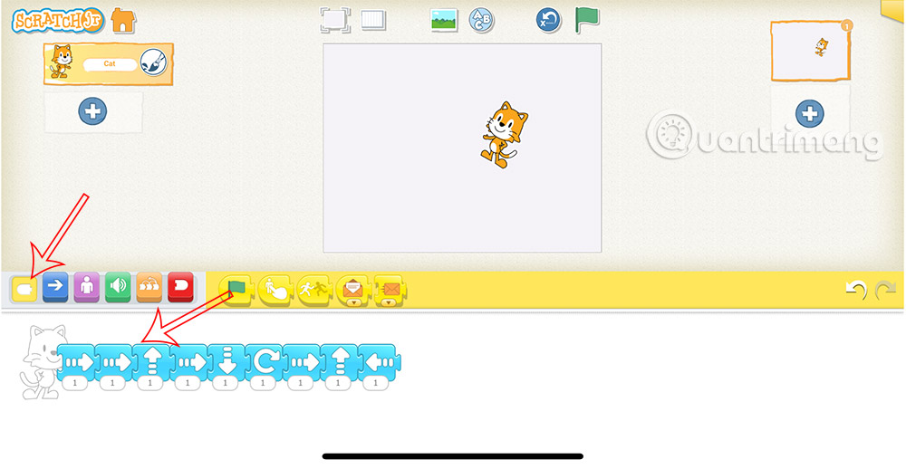 Chạy chương trình trên ScratchJR